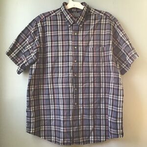 David Taylor Men’s Short-Sleeve Plaid Button-Down Shirt - size XL